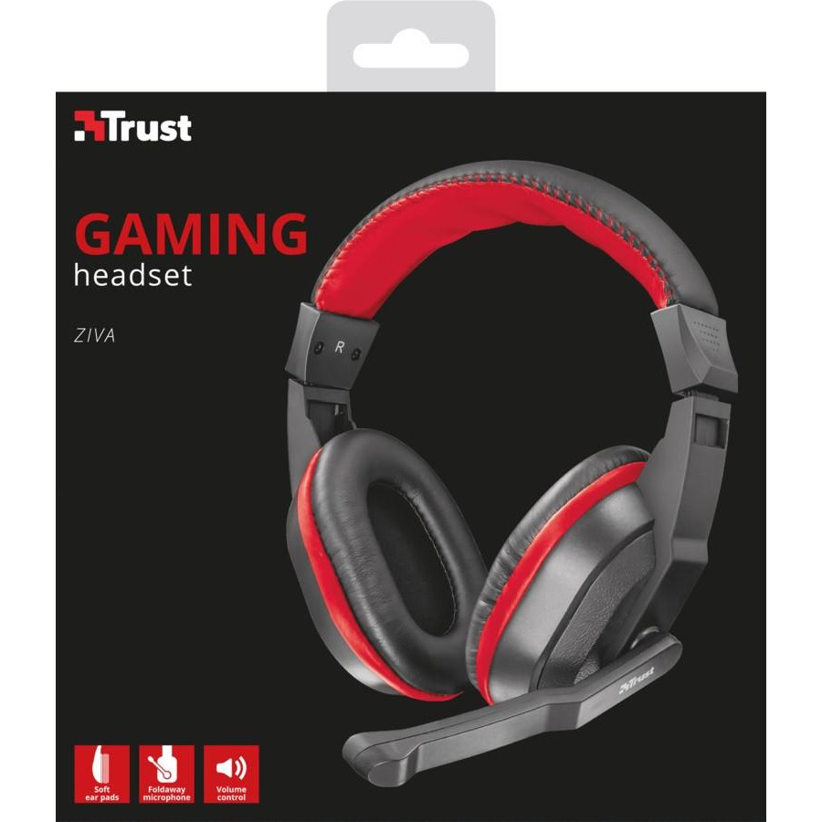 Trust Ziva Gaming Headset Black-Red (21953) - зображення 1