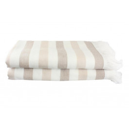 HOBBY Пляжное махровое полотенце Stripe Peshtemal бежевое 70х140 см (Б315709)