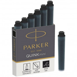 Parker Чорнило для пір'яних ручок Parker Картриджі Quink Mini /6шт чорний (11 510BK)