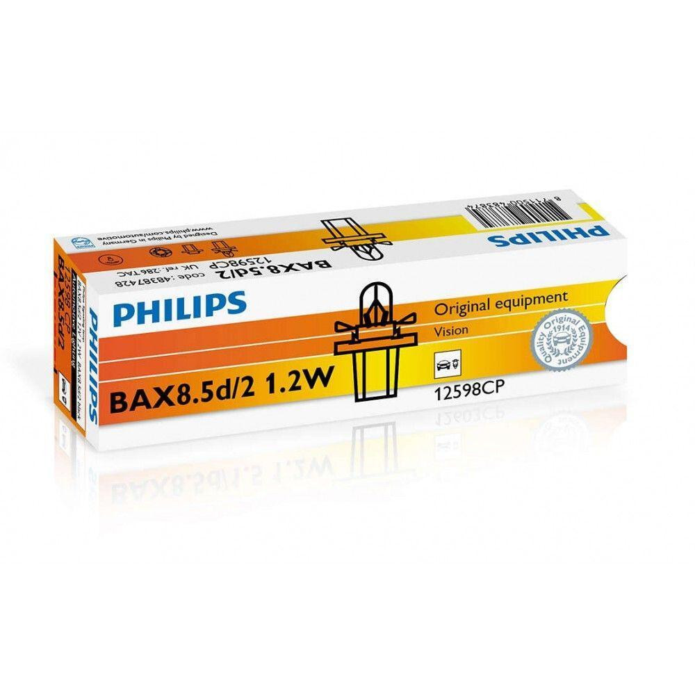 Philips BAX8,5d/2 12V 1,2W 10 шт (12598CP) - зображення 1