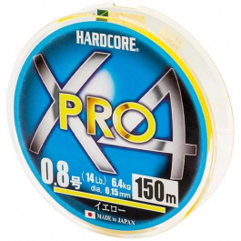 DUEL Hardcore X4 PRO / Yellow / #0.8 / 0.15mm 150m 6.4kg (H3862)