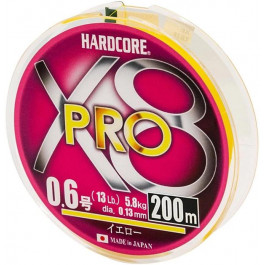 DUEL Hardcore X8 Pro Yellow / #0.6 / 0.13mm 200m 5.8kg (H3882)