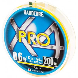 DUEL Hardcore X4 PRO / Yellow / #0.6 / 0.13mm 200m 5.4kg (H3865)