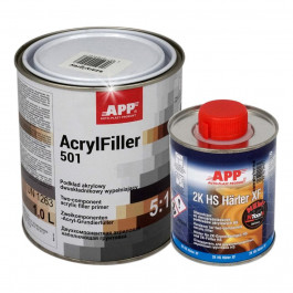 Auto-Plast Produkt (APP) Грунт акриловий APP ACRYLFILLER 2K HS 5:1 1 л + затверджувач 0,2 л сірий комплект