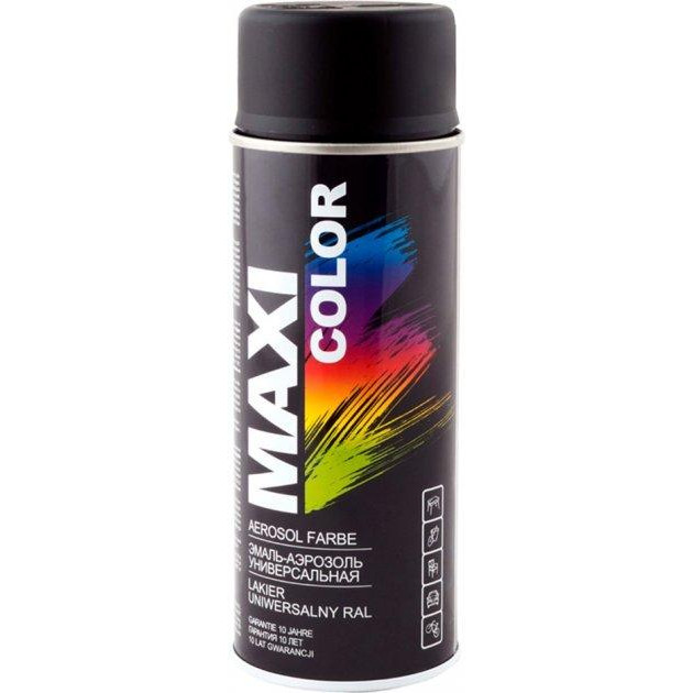 MAXI color Емаль аерозольна універсальна декоративна Maxi Color Ral 9005М чорна матова 400 мл (8711347208685) - зображення 1