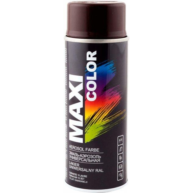 MAXI color Емаль аерозольна універсальна декоративна Maxi Color Ral 8017 шоколадно-коричнева 400 мл (8711347208 - зображення 1