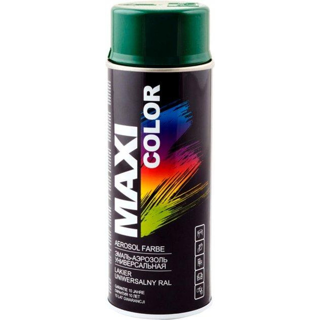 MAXI color Емаль аерозольна універсальна декоративна Maxi Color Ral 6005 темно-зелена 400 мл (8711347208562) - зображення 1