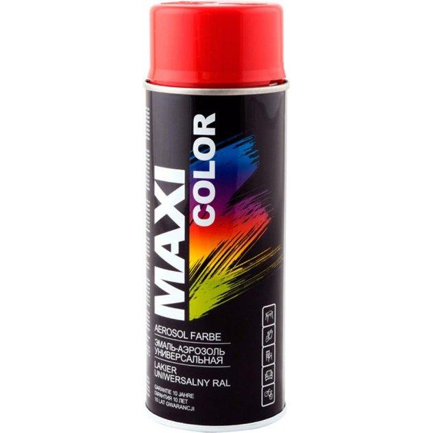 MAXI color Емаль аерозольна універсальна декоративна Maxi Color Ral 3000 вогненно-червона 400 мл (8711347208388 - зображення 1