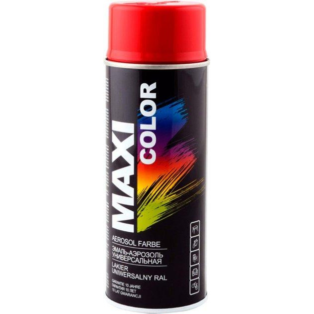 MAXI color Емаль аерозольна універсальна декоративна Maxi Color Ral 3002 карміново-червоний 400 мл (87113472084 - зображення 1