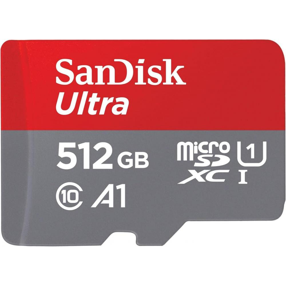 SanDisk 512 GB microSDXC UHS-I Ultra A1 + SD adapter (SDSQUAC-512G-GN6MA) - зображення 1