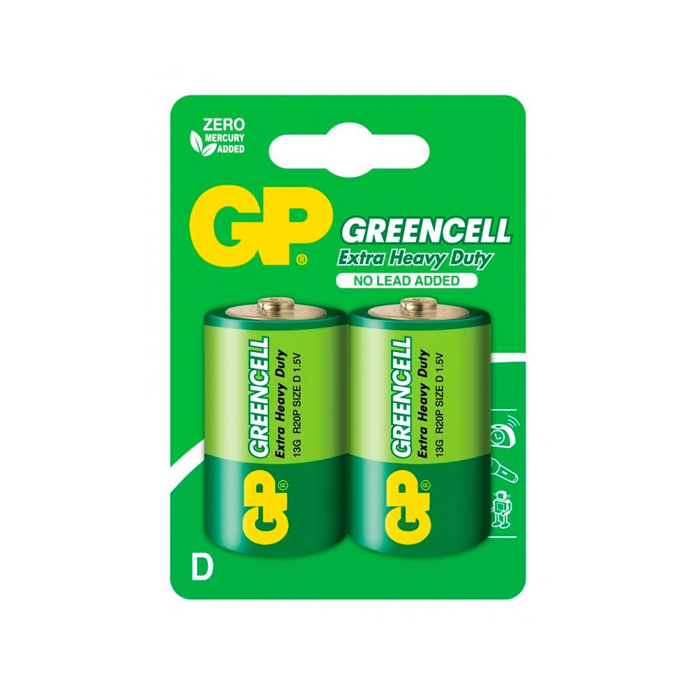 GP Batteries D bat Carbon-Zinc 2шт Greencell (13G-U2) - зображення 1
