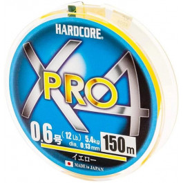 DUEL Hardcore X4 PRO / Yellow / #0.6 / 0.13mm 150m 5.4kg (H3861)
