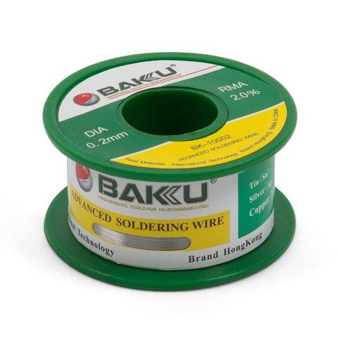 Baku BK-10002 — Припій, Sn 97%, Ag 0.3%, Cu 0.7%, flux 2%, 0.2 мм, 50 г - зображення 1