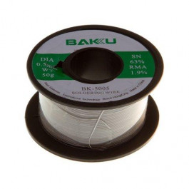 Baku BK-5005 — Припій, Sn 63%, Pb 35.1%, flux 1.9%, 0.5 мм, 50 г