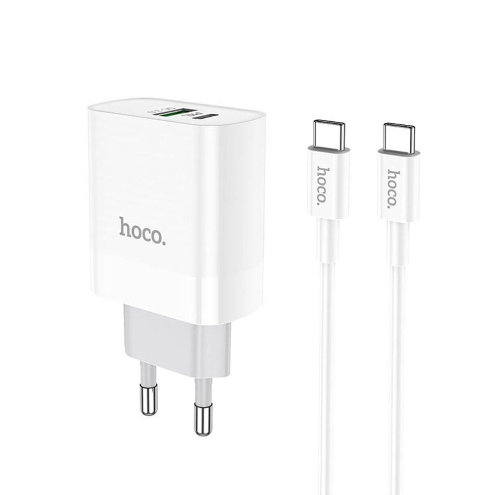 Hoco C80A + USB Type-C to Type-C White - зображення 1
