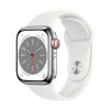 Apple Watch Series 8 GPS 45mm Silver Aluminum Case with White S. Band - S/M (MP6P3/MP6T3) - зображення 2