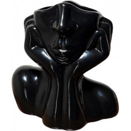 Nana Ceramics Ваза керамічна  Леді 22 см глянець чорний (2252422745016)