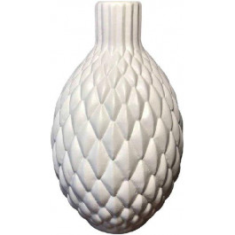 Nana Ceramics Ваза керамічна  Квін 27 см муар білий (2252405848017)