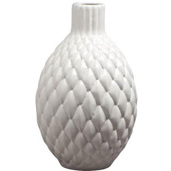 Nana Ceramics Ваза керамічна  Квін 27 см глянець білий (2252405842015) - зображення 1