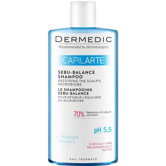 Dermedic - Capilarte - Sebu-Balance Shampoo - Себорегулюючий шампунь для жирного волосся - 300ml - зображення 1