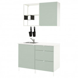 IKEA ENHET 494.991.92 Кухня білий блідо-сіро-зелений 123х63 5х222 см