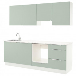IKEA ENHET 094.992.12 Кухня блідо-сіро-зелений 243x63 5x222 см