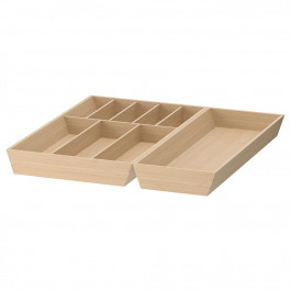 IKEA UPPDATERA, 995.009.04, Лоток для столових приборів, лоток для посуду, світлий бамбук, 52х50 см