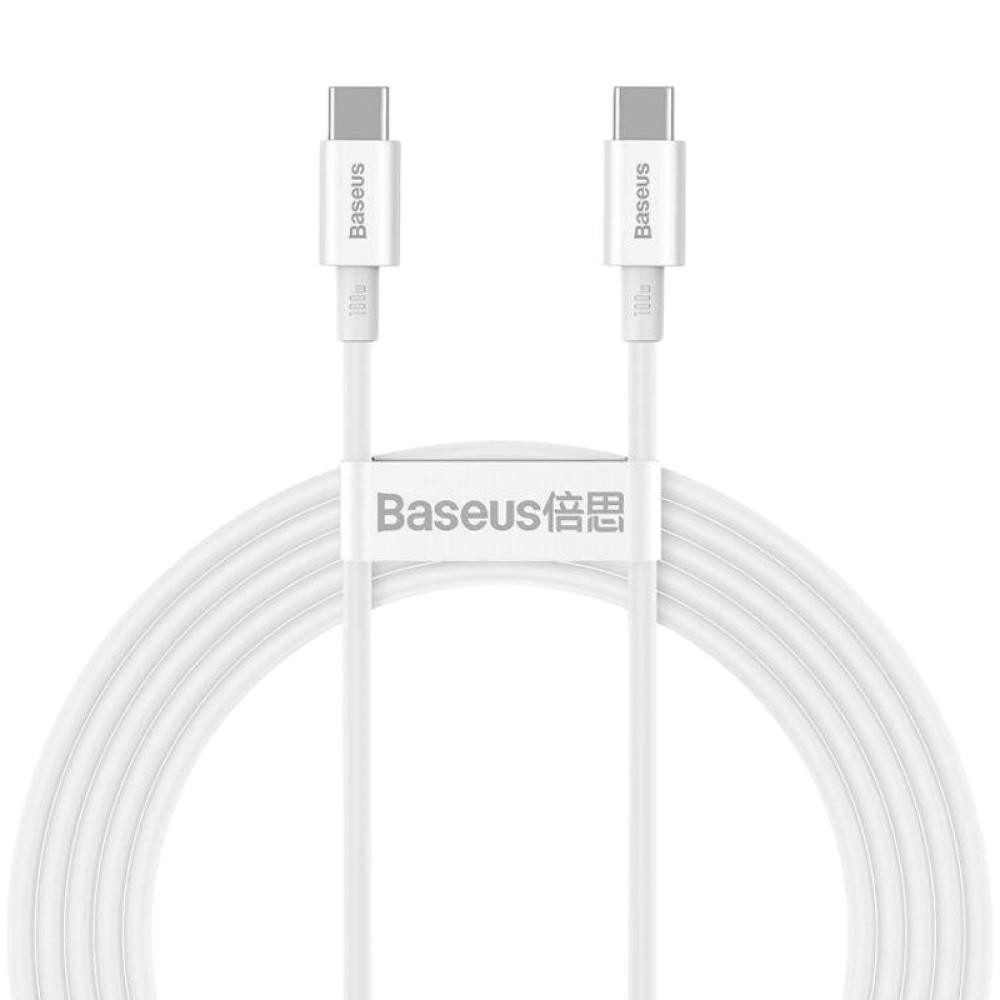 Baseus Superior Series Fast Charging Data Cable Type-C to Type-C 100W 2m White (CATYS-C02) - зображення 1