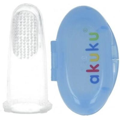 AKUKU Дитяча зубна щітка  силіконова, масажер для ясен, блакитний (A0263) - зображення 1