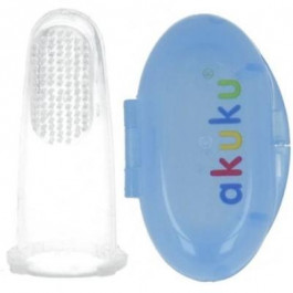AKUKU Дитяча зубна щітка  силіконова, масажер для ясен, блакитний (A0263)