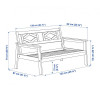 IKEA BONDHOLMEN 2-місний диван вуличний білий/бежевий 139x81x73 см (505.581.85) - зображення 4