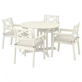 IKEA BONDHOLMEN Стіл + 4 стільці з підлокітниками, beige (395.498.47)