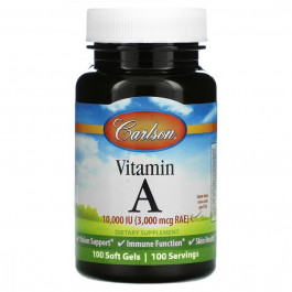 Carlson Labs Вітамін А, 10000 МО, Vitamin A, , 100 желатинових капсул