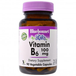 Bluebonnet Nutrition Вітамін B6 100 мг, Vitamin B6, , 90 вегетаріанських капсул