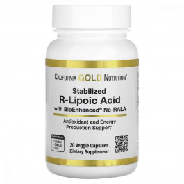 California Gold Nutrition R-Ліпоєва Кислота, Stabilized R-Lipoic Acid, , 30 вегетаріанських капсул