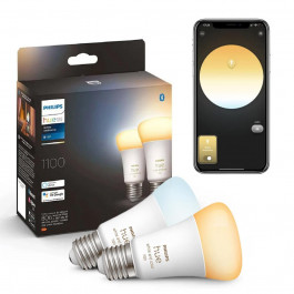 Philips Hue White Ambiance E27 1100Lm 8W ZigBee Bluetooth Apple HomeKit 2шт. (929002468404)