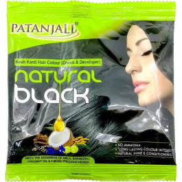 Patanjali Ayurved Крем-фарба для волосся та проявник Patanjali Kesh Kanti Натуральний чорний 40 г (8904109401923)