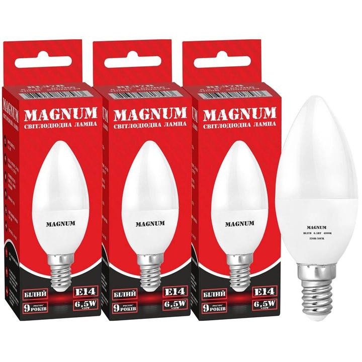 Magnum LED BL 37B 6.5Вт 4100K 220В E14 3 шт (90020145) - зображення 1