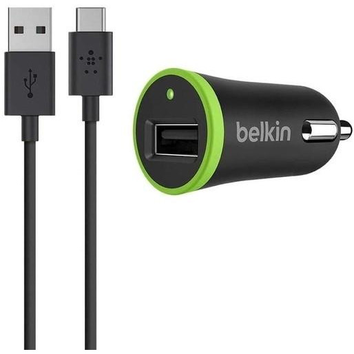 Belkin 1USB 2.4A Black + USB Type-C (F7U002bt06-BLK) - зображення 1