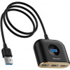Baseus Square round 4 in 1 USB HUB Adapter (USB3.0 TO USB3.0*1+USB2.0*3) Black (CAHUB-AY01) - зображення 2