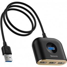 Baseus Square round 4 in 1 USB HUB Adapter (USB3.0 TO USB3.0*1+USB2.0*3) Black (CAHUB-AY01)