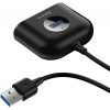 Baseus Square round 4 in 1 USB HUB Adapter (USB3.0 TO USB3.0*1+USB2.0*3) Black (CAHUB-AY01) - зображення 3