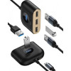 Baseus Square round 4 in 1 USB HUB Adapter (USB3.0 TO USB3.0*1+USB2.0*3) Black (CAHUB-AY01) - зображення 5
