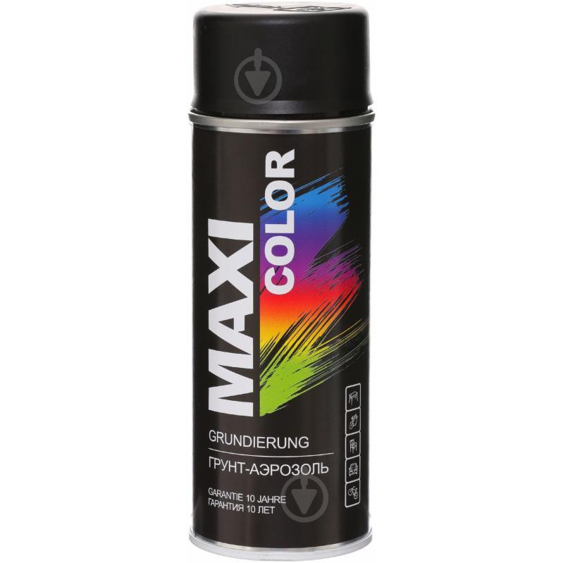MAXI color Грунт акриловый аэрозольный черный 400 мл - зображення 1