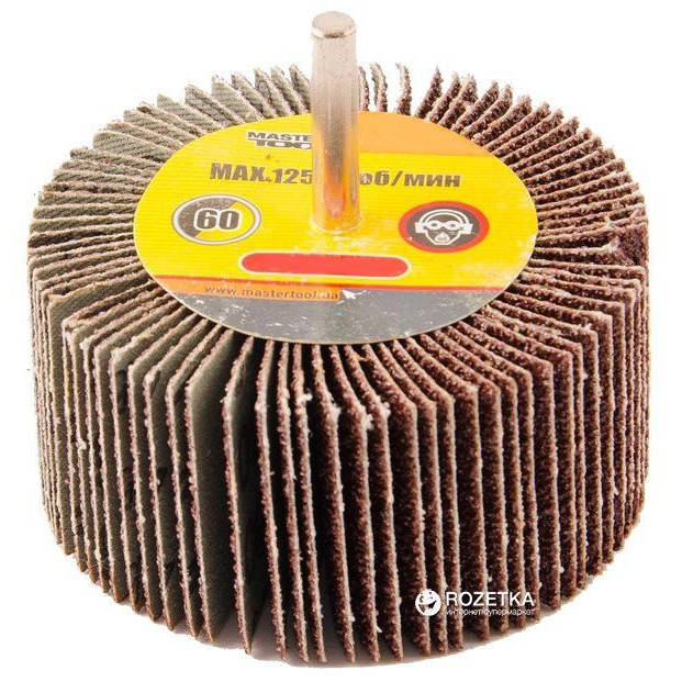 MasterTool Круг шлифовальный лепестковый зерно 60, 80*30 мм со стержнем 6 мм (08-2286) - зображення 1
