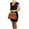 Tuscany Leather Жіноча коричнева шкіряна сумка-саквояж  TL10038 Brown - зображення 2