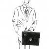 Tuscany Leather Чёрный большой кожаный портфель мужской  TL142067 Black - зображення 2