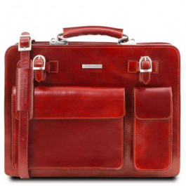 Tuscany Leather Красный мужской кожаный портфель  TL141268 Red