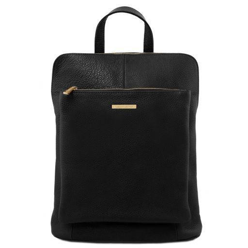 Tuscany Leather Большая кожаная сумка-рюкзак женская  TL141682 Black - зображення 1