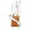 Tuscany Leather Большая кожаная сумка-рюкзак женская  TL141682 Black - зображення 6